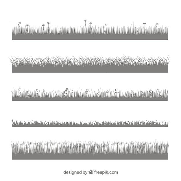 Free Vector set of grass silhouettes