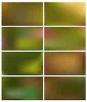 Free vector set of green backgrounds smooth and blurry abstract gradient