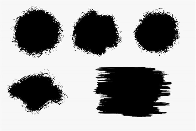 Free Vector set of grunge brush template