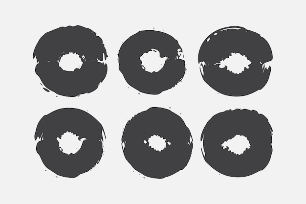 Free Vector set of grunge circle vector round grunge shape