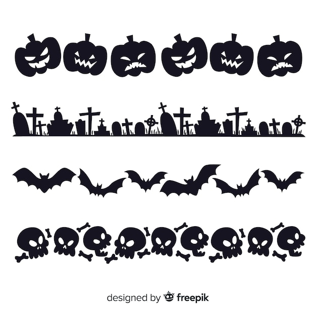 Free vector set of halloween borders