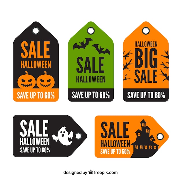 Set of halloween deals labels