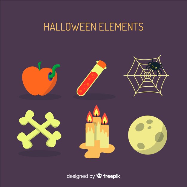 Set of halloween elements