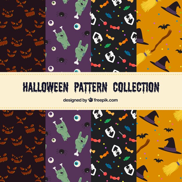 Set of halloween patterns