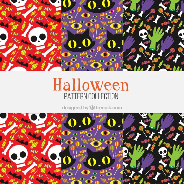 Set of halloween patterns