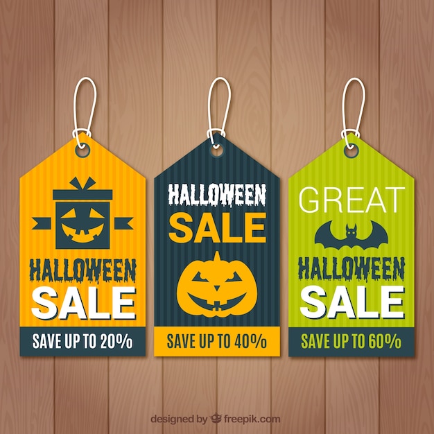 Free vector set of halloween tags for sale