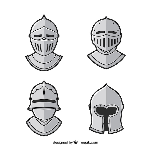 Set of hand drawn armor