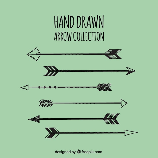 Free Vector set of hand drawn arrows