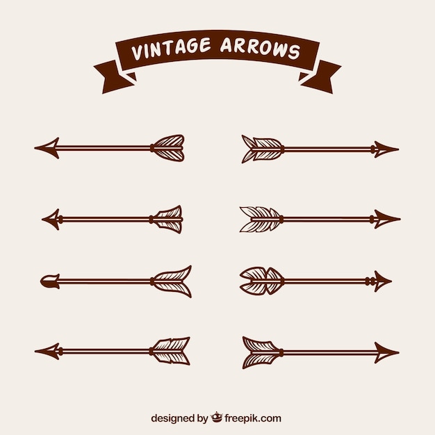 Free Vector set of hand drawn arrows