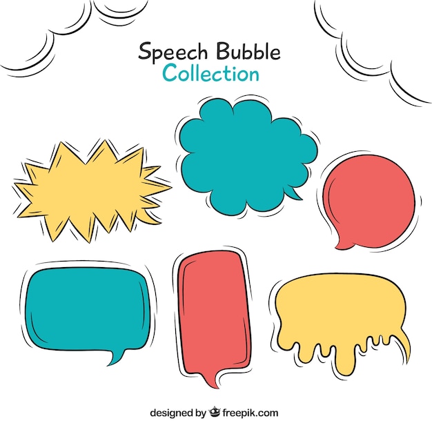 Set of hand drawn dialog balloons