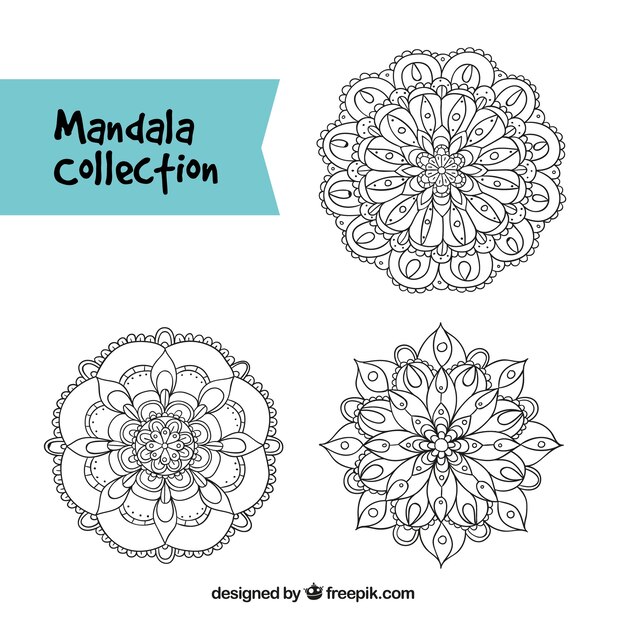 Set of hand drawn mandalas 