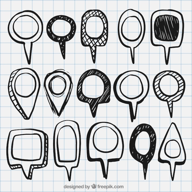 Free vector set of hand drawn pointers