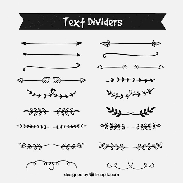 Set of hand drawn retro borders