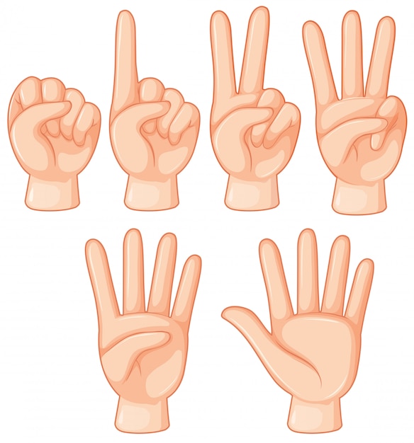 Set of hand gesture