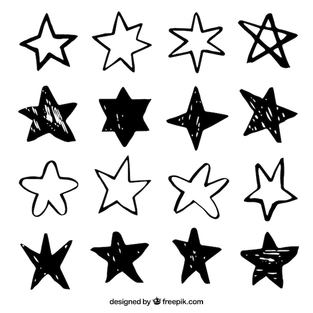 Set of hand painted stars