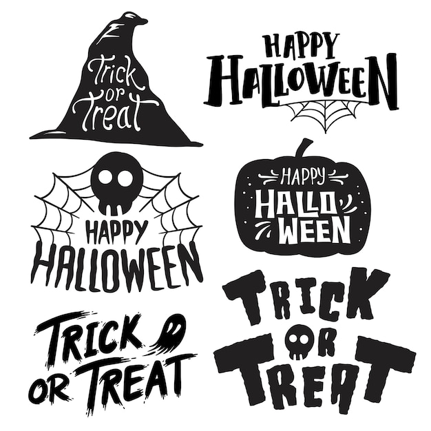 Set of Happy Halloween vectors