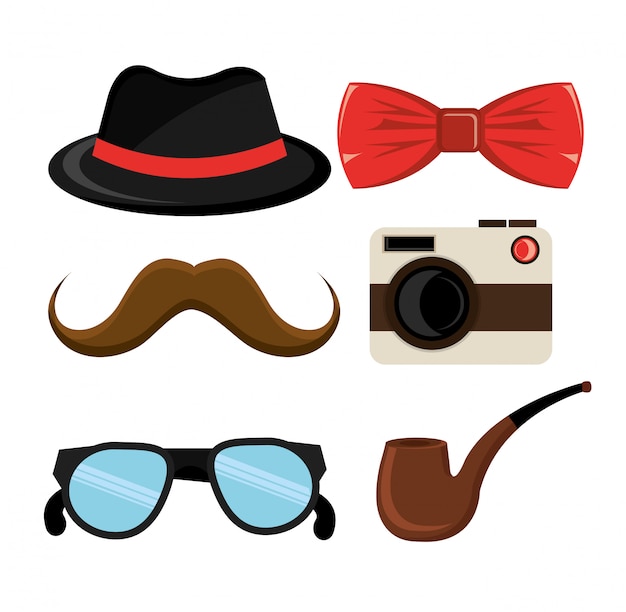 Free Vector set of hipster elements