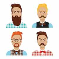 Free vector set of hipster people