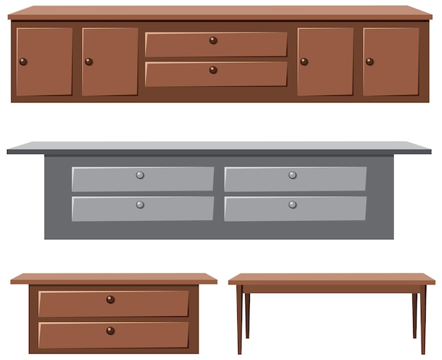 Free Vector set of house furniture