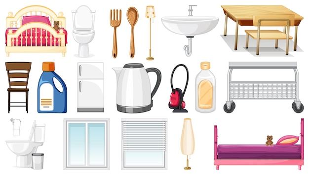 Free vector set of household appliances