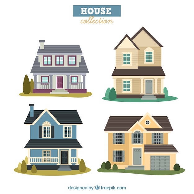 Free Vector set of houses