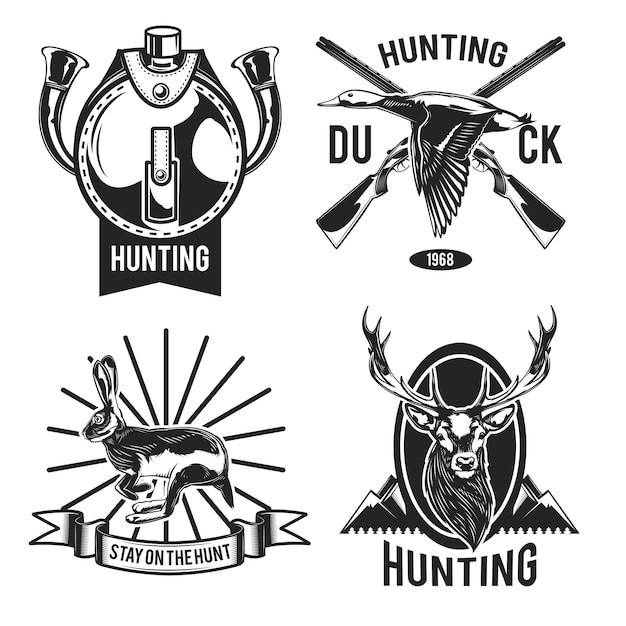 Set of hunting emblems