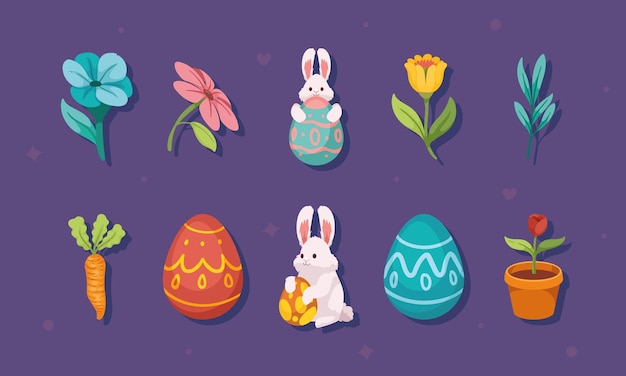 Set icons of easter