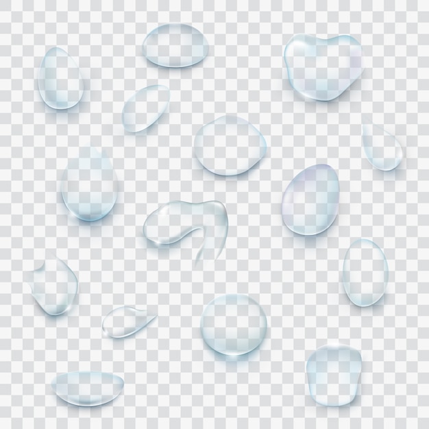 Set of icons realistic droplets