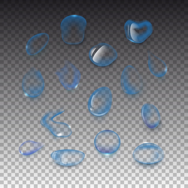 Free Vector set of icons realistic droplets