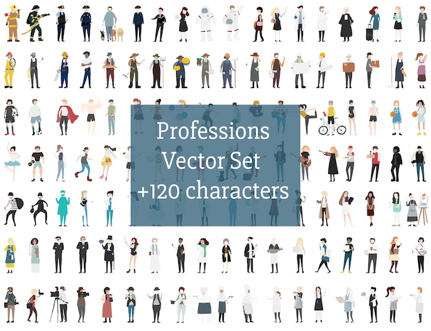 Free vector set of illustrated people