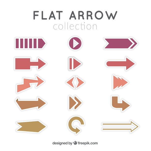 Set of infographic arrows in flat design