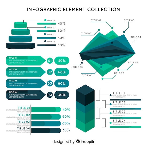 Free Vector set of infographic elements