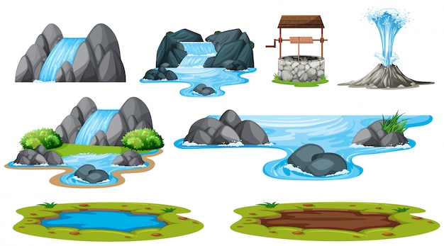 Free vector set of isolated water element