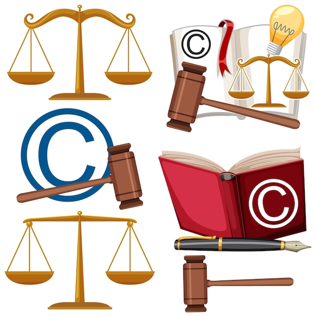 Free Vector set of justice icon