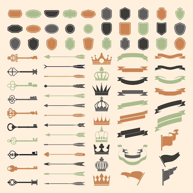 Free vector set of label ornament vectors