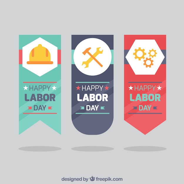 Free vector set of labor day badges