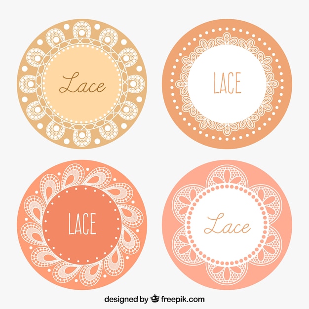 Free Vector set of lace decorative frames