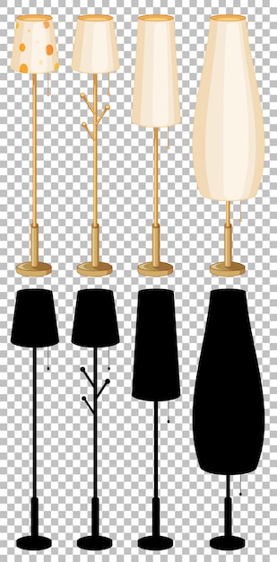 Free vector set of lamp isolated