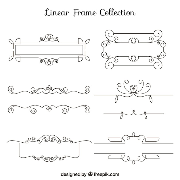 Set of lineal frames with ornaments