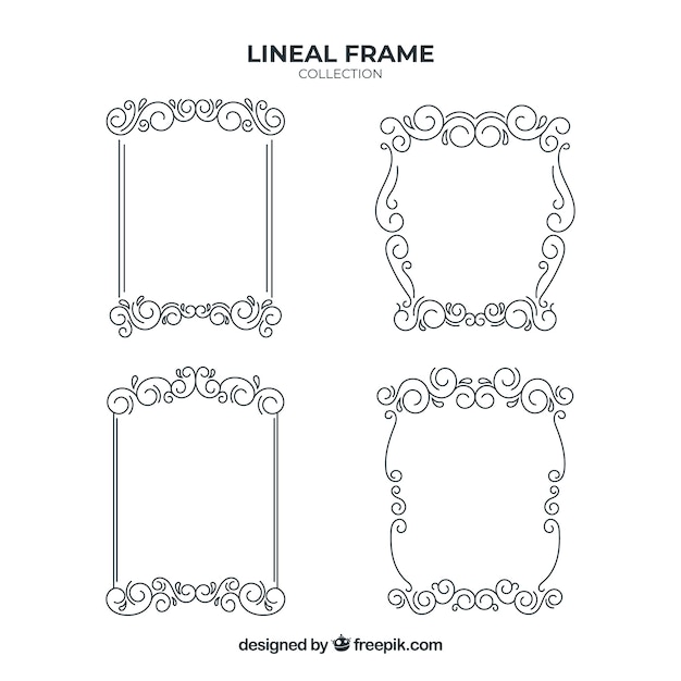 Set of lineal frames with ornaments