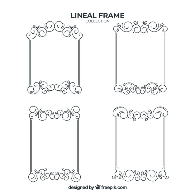 Set of lineal frames with ornaments