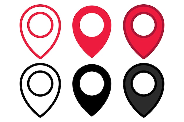 Set of Location Pin Multiple Styles