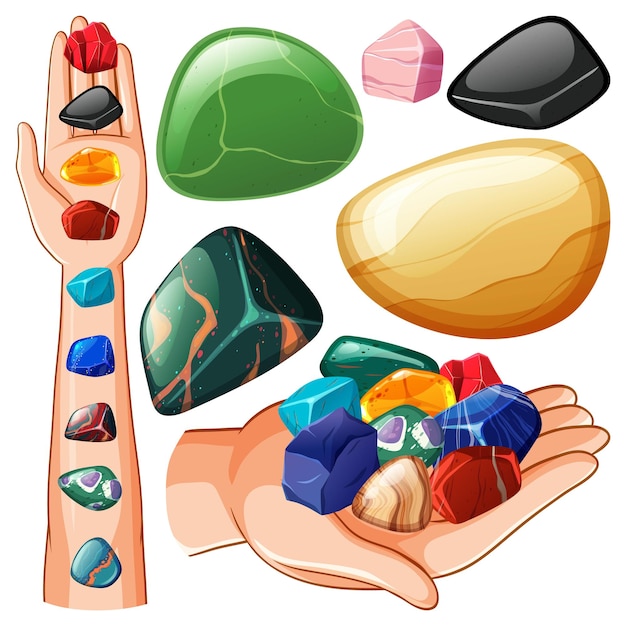 Free Vector set of lucky gem stone