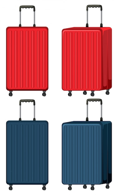 Free Vector set of luggage on white 