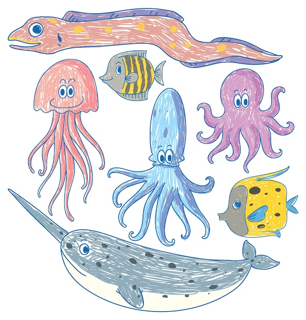 Free vector set of marine creature