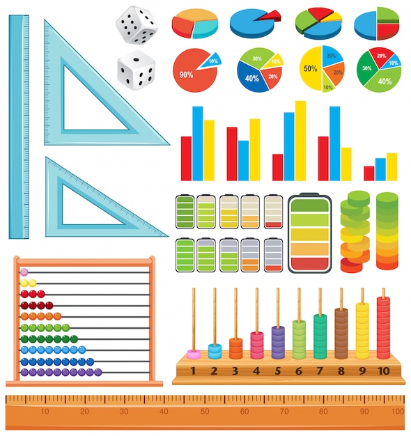 Free vector set of math element