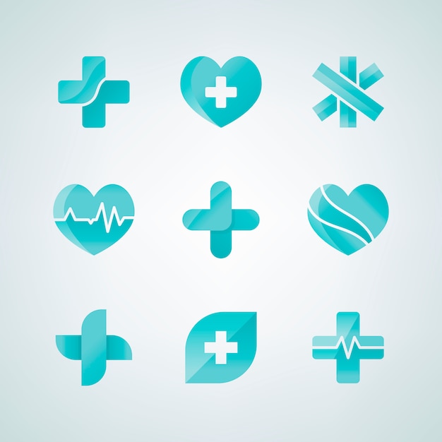 Free vector set of medical icons 3d designs