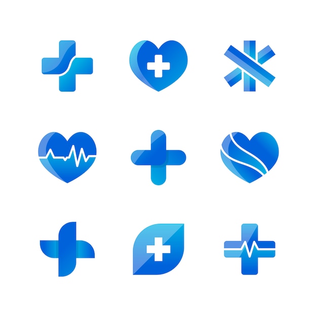 Free Vector set of medical icons 3d designs