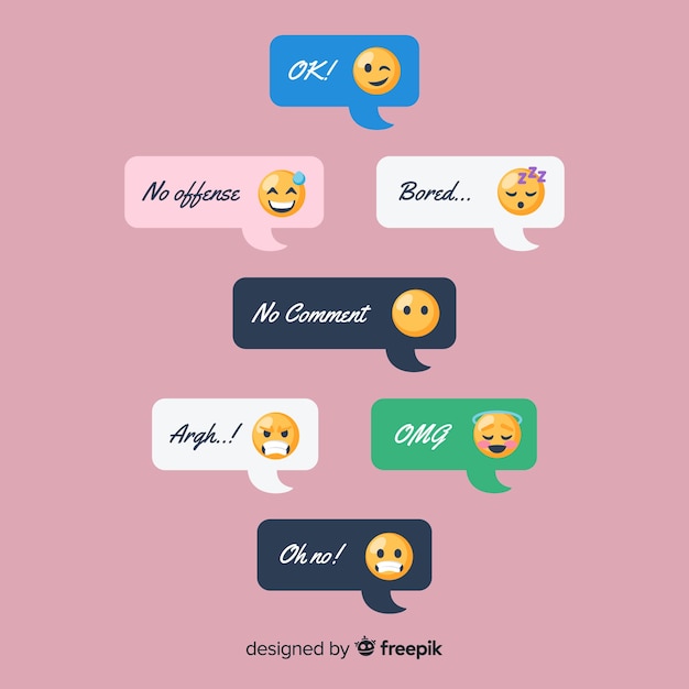 Set of messages with emojis