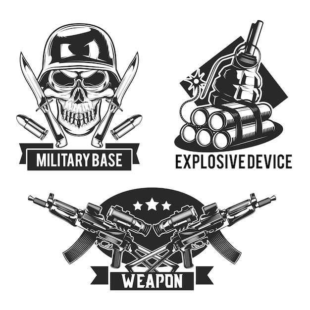 Free Vector set of military emblems